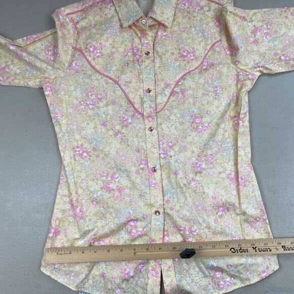 Floral Button Down Shirt - Yellow and Pink - Picture 12 of 15